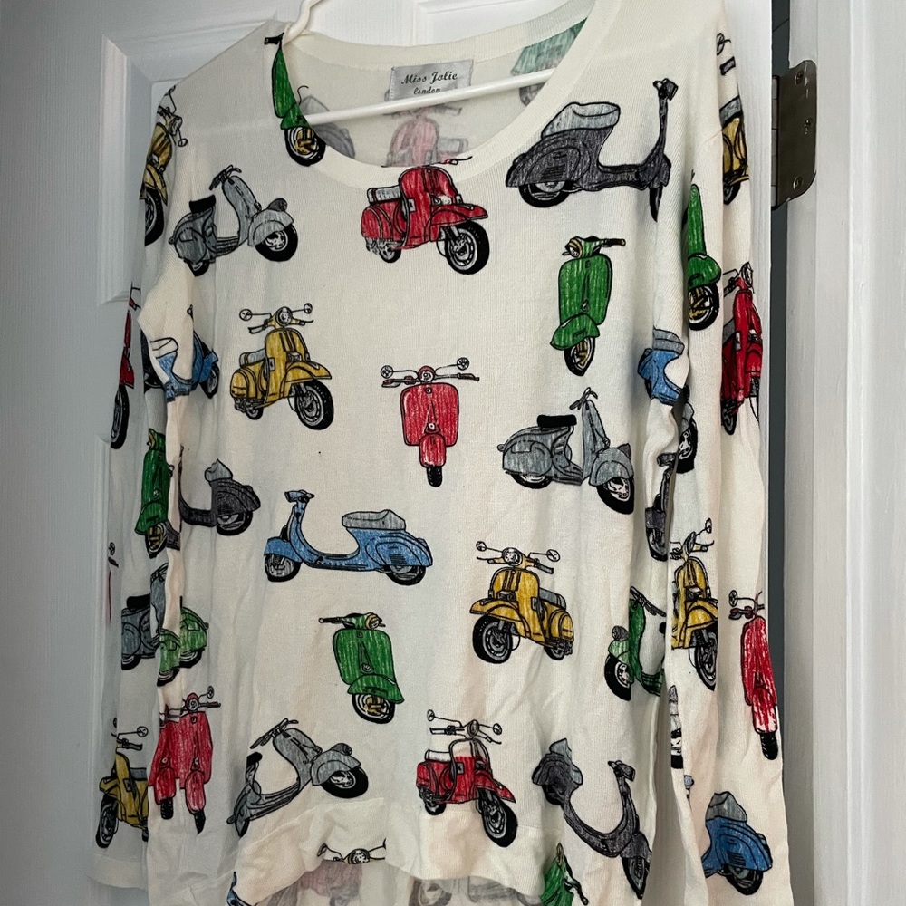Motorcycle Print Sweater